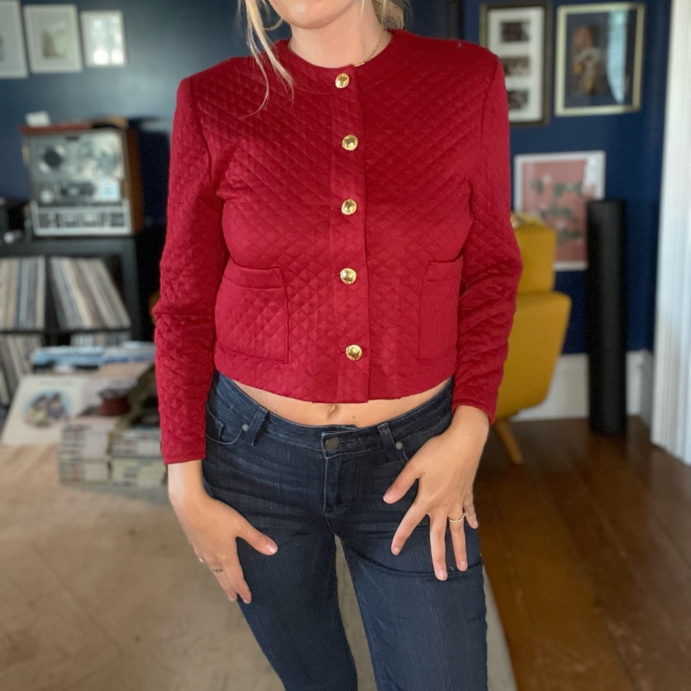 Vintage Red Gold Button Jacket - Picture 2 of 7